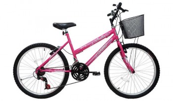 MG Bicicletas - Bicicleta aro 24 feminina , com cesta 